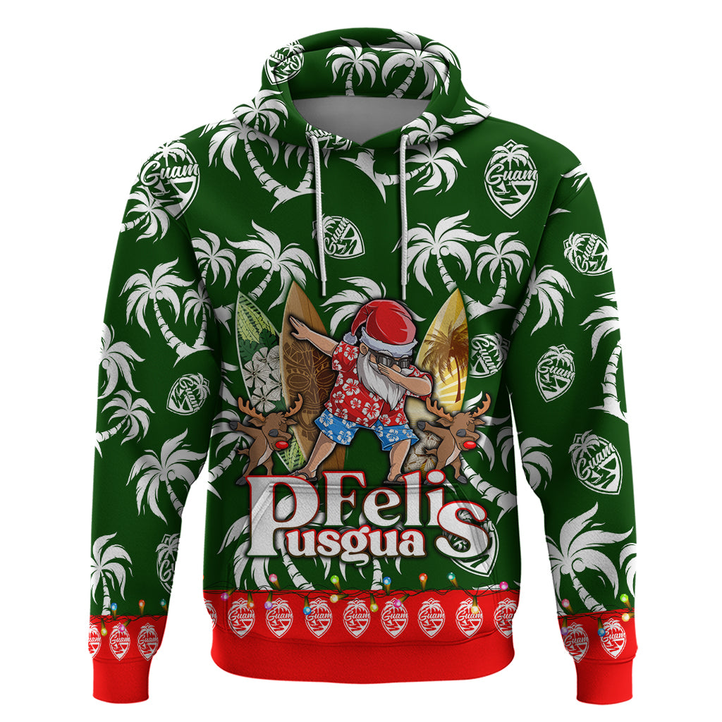 Guam Christmas Hoodie Felis Pusgua Tropical Xmas Patterns DT02 Pullover Hoodie Green - Polynesian Pride