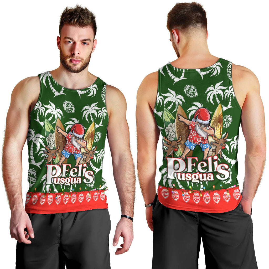 Guam Christmas Men Tank Top Felis Pusgua Tropical Xmas Patterns DT02 - Polynesian Pride