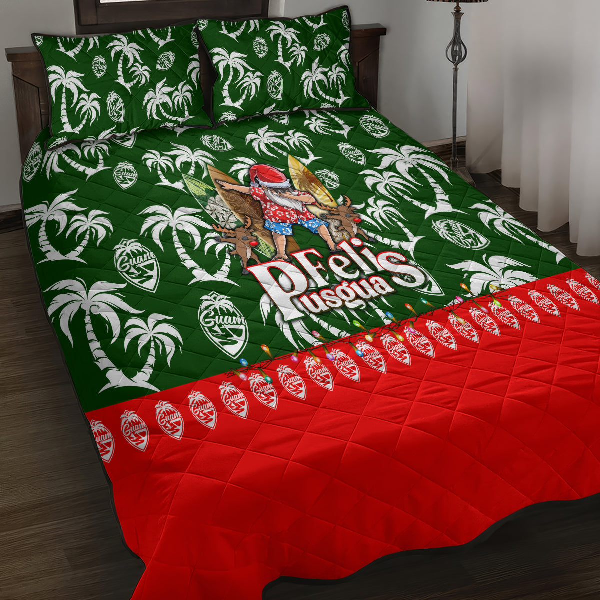 Guam Christmas Quilt Bed Set Felis Pusgua Tropical Xmas Patterns DT02 - Polynesian Pride