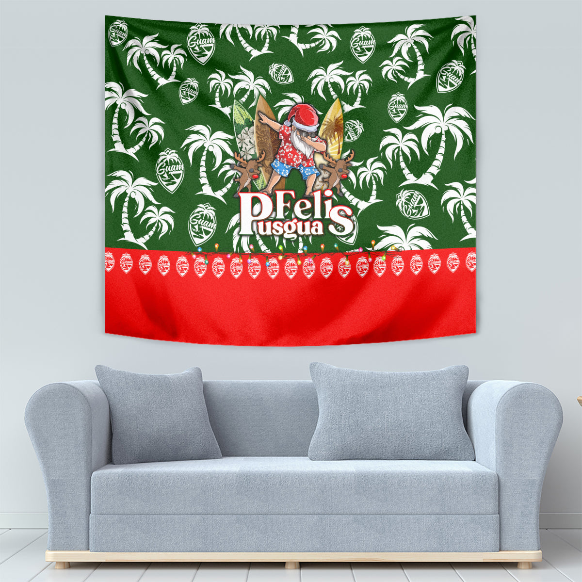 Guam Christmas Tapestry Felis Pusgua Tropical Xmas Patterns DT02 - Polynesian Pride