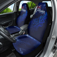 Personalised New Zealand Car Seat Cover Aotearoa Map Silver Fern DT02 - Polynesian Pride