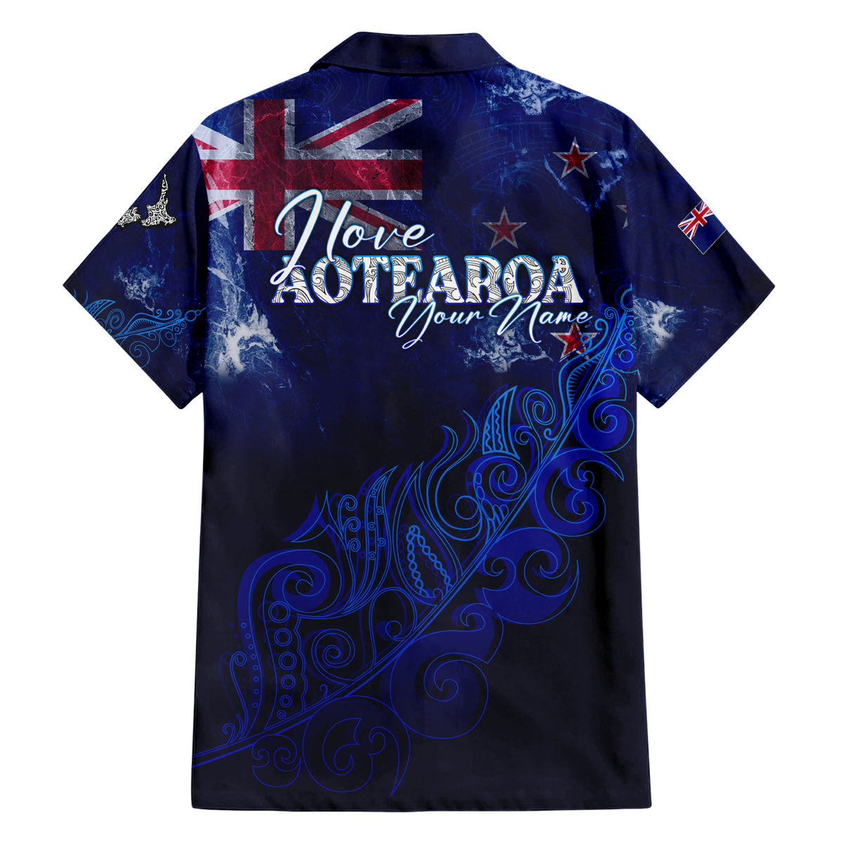 Personalised New Zealand Hawaiian Shirt Aotearoa Map Silver Fern DT02 - Polynesian Pride
