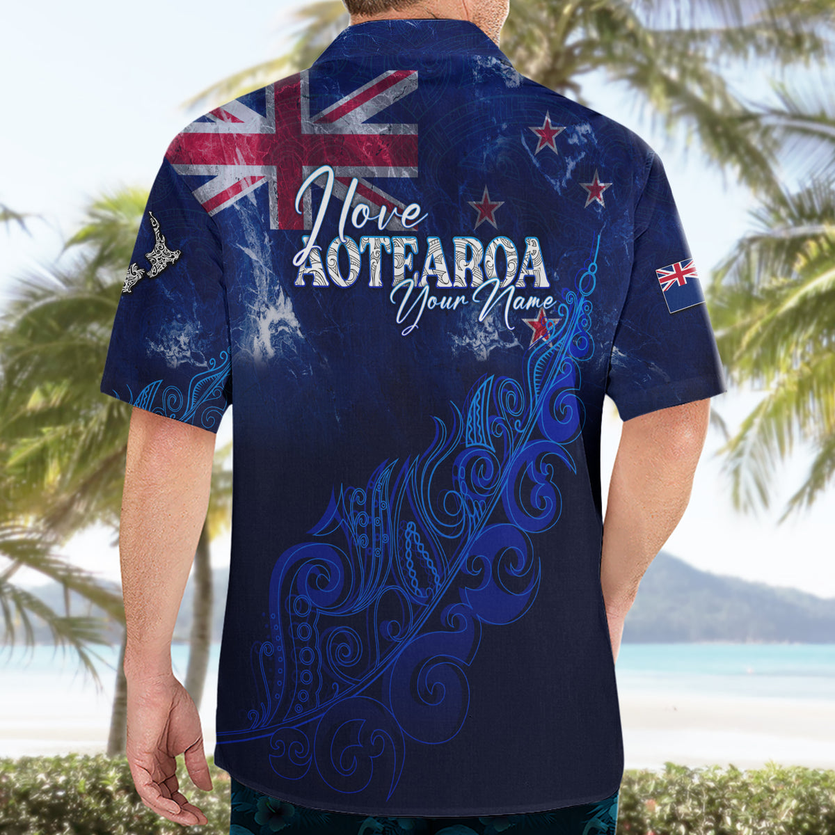 Personalised New Zealand Hawaiian Shirt Aotearoa Map Silver Fern DT02 - Polynesian Pride