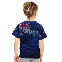 Personalised New Zealand Kid T Shirt Aotearoa Map Silver Fern DT02 - Polynesian Pride