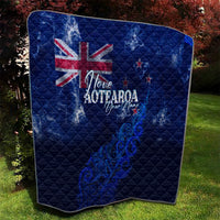 Personalised New Zealand Quilt Aotearoa Map Silver Fern DT02 - Polynesian Pride