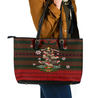 Meri Kirihimete New Zealand Leather Tote Bag Christmas Kiwi Maori DT02 - Polynesian Pride
