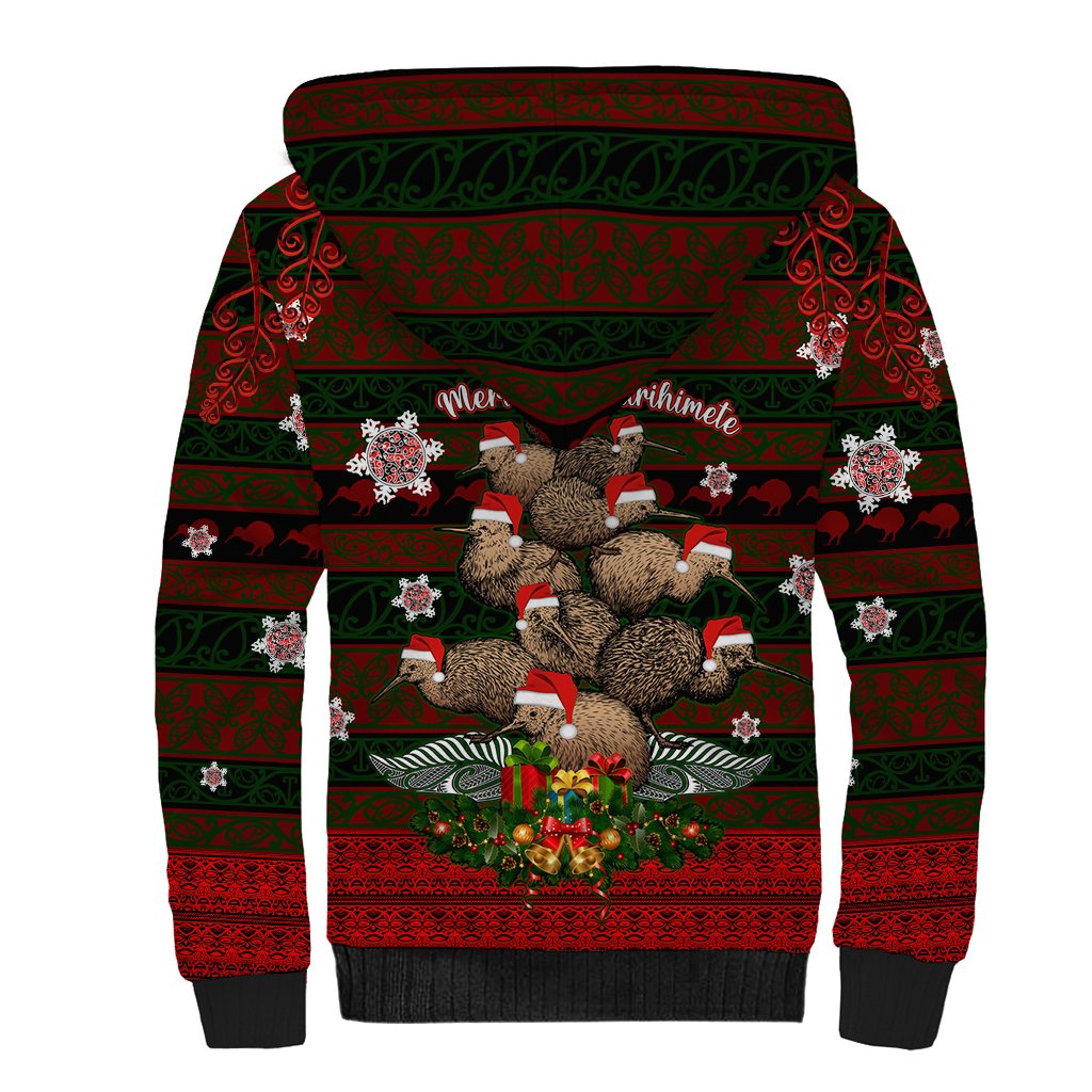 Meri Kirihimete New Zealand Sherpa Hoodie Christmas Kiwi Maori DT02 - Polynesian Pride