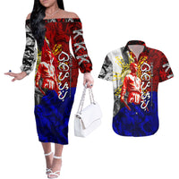 Philippines Bonifacio Day Couples Matching Off The Shoulder Long Sleeve Dress and Hawaiian Shirt DT02 Art - Polynesian Pride