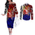 Philippines Bonifacio Day Couples Matching Off The Shoulder Long Sleeve Dress and Long Sleeve Button Shirt DT02 Art - Polynesian Pride