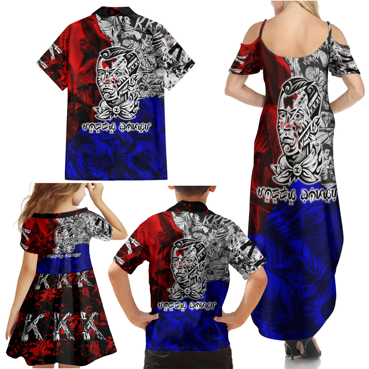 Philippines Bonifacio Day Family Matching Summer Maxi Dress and Hawaiian Shirt DT02 - Polynesian Pride