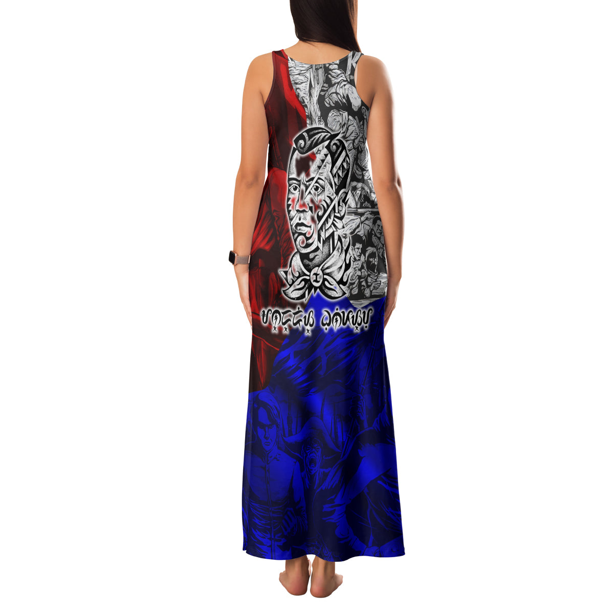 Philippines Bonifacio Day Family Matching Tank Maxi Dress and Hawaiian Shirt DT02 - Polynesian Pride