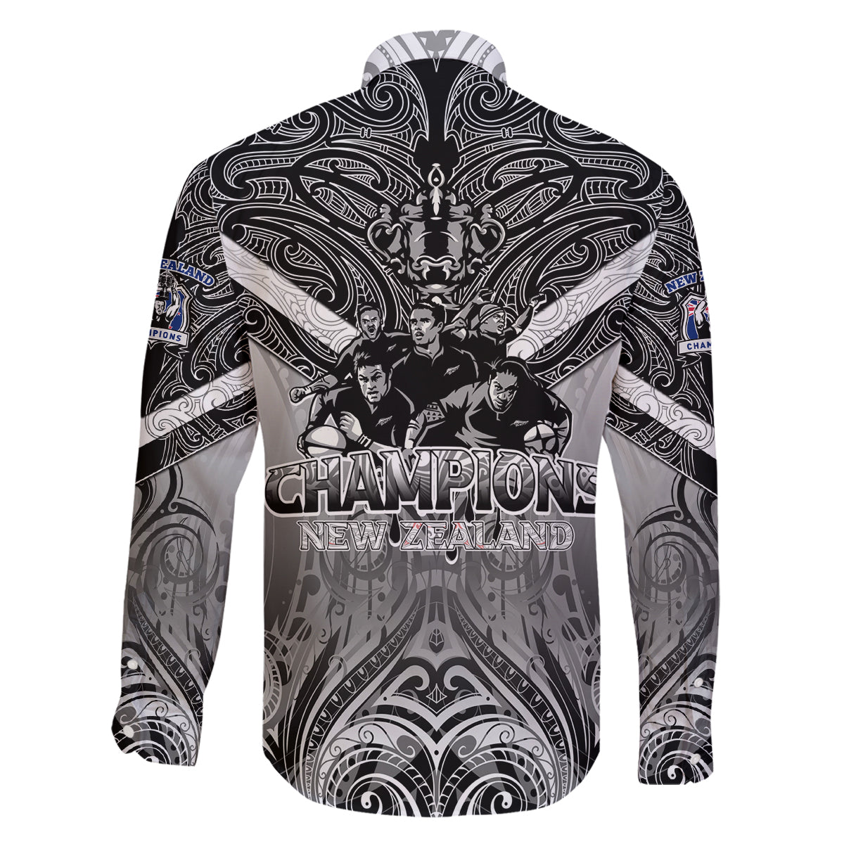 New Zealand Family Matching Long Sleeve Bodycon Dress and Hawaiian Shirt Rugby Aotearoa Champions DT02 - Polynesian Pride