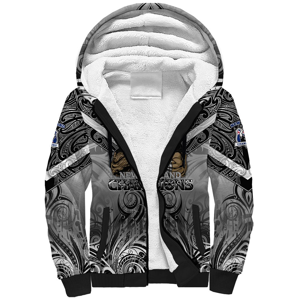 New Zealand Sherpa Hoodie Rugby Aotearoa Champions DT02 Unisex Black - Polynesian Pride