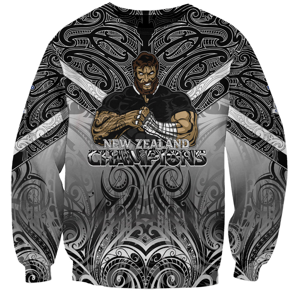 New Zealand Sweatshirt Rugby Aotearoa Champions DT02 Unisex Black - Polynesian Pride