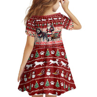 Dog Sled Christmas Family Matching Mermaid Dress and Hawaiian Shirt Husky Sleigh Ride Design DT02 - Polynesian Pride