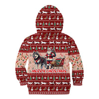Dog Sled Christmas Kid Hoodie Husky Sleigh Ride Design - Polynesian Pride