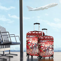 Dog Sled Christmas Luggage Cover Husky Sleigh Ride Design - Polynesian Pride