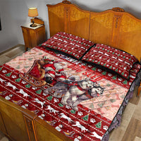 Dog Sled Christmas Quilt Bed Set Husky Sleigh Ride Design - Polynesian Pride