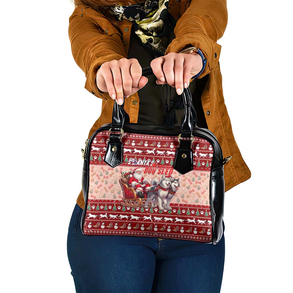 Dog Sled Christmas Shoulder Handbag Husky Sleigh Ride Design - Polynesian Pride