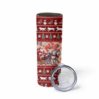 Dog Sled Christmas Skinny Tumbler Husky Sleigh Ride Design - Polynesian Pride