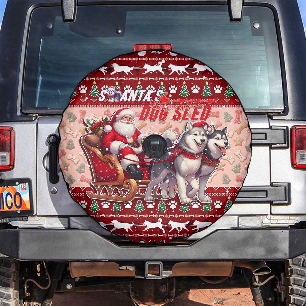 Dog Sled Christmas Spare Tire Cover Husky Sleigh Ride Design - Polynesian Pride
