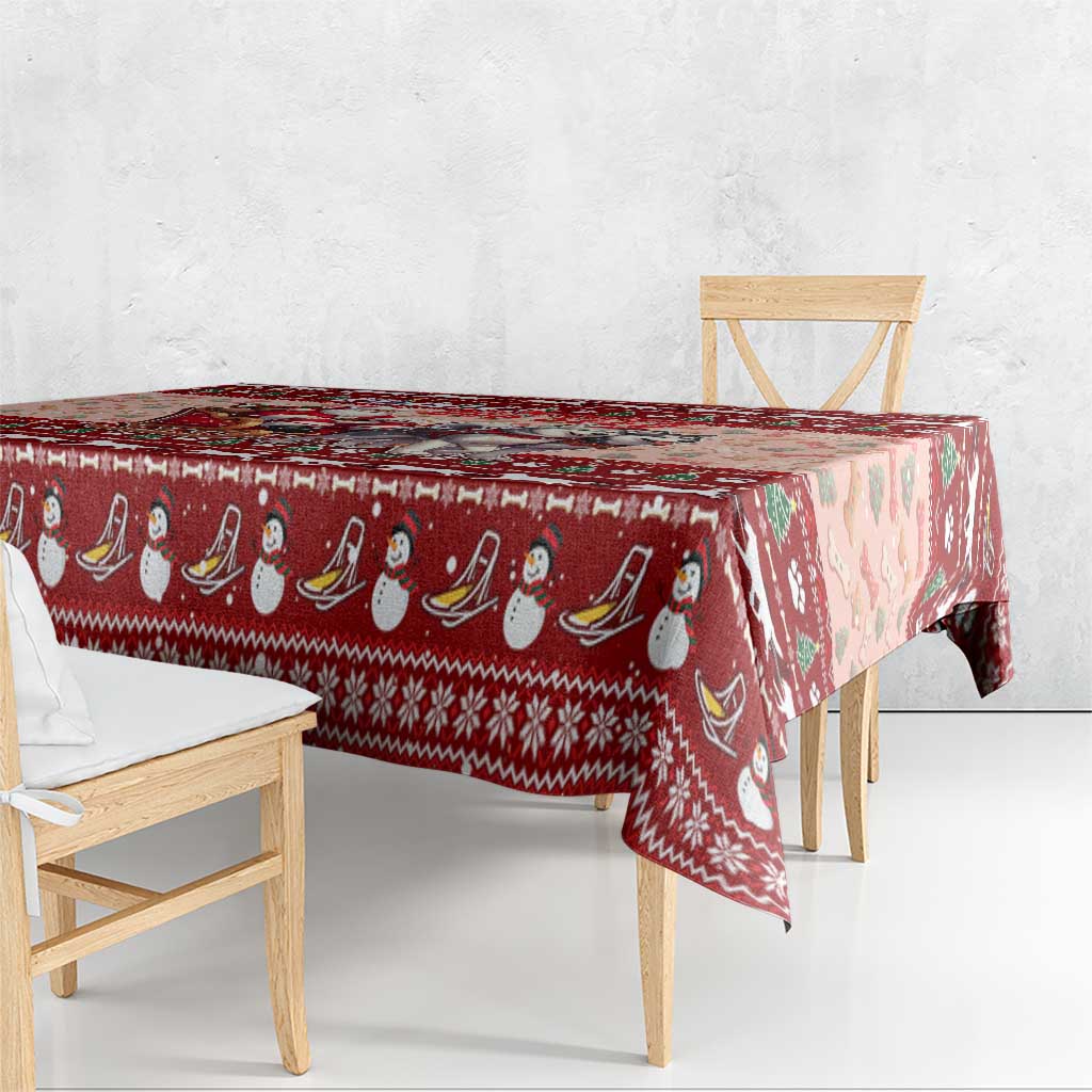 Dog Sled Christmas Tablecloth Husky Sleigh Ride Design - Polynesian Pride