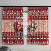 Dog Sled Christmas Window Curtain Husky Sleigh Ride Design - Polynesian Pride