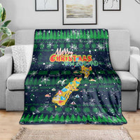 Merry Christmas New Zealand Blanket Xmas Travel Map - Polynesian Pride