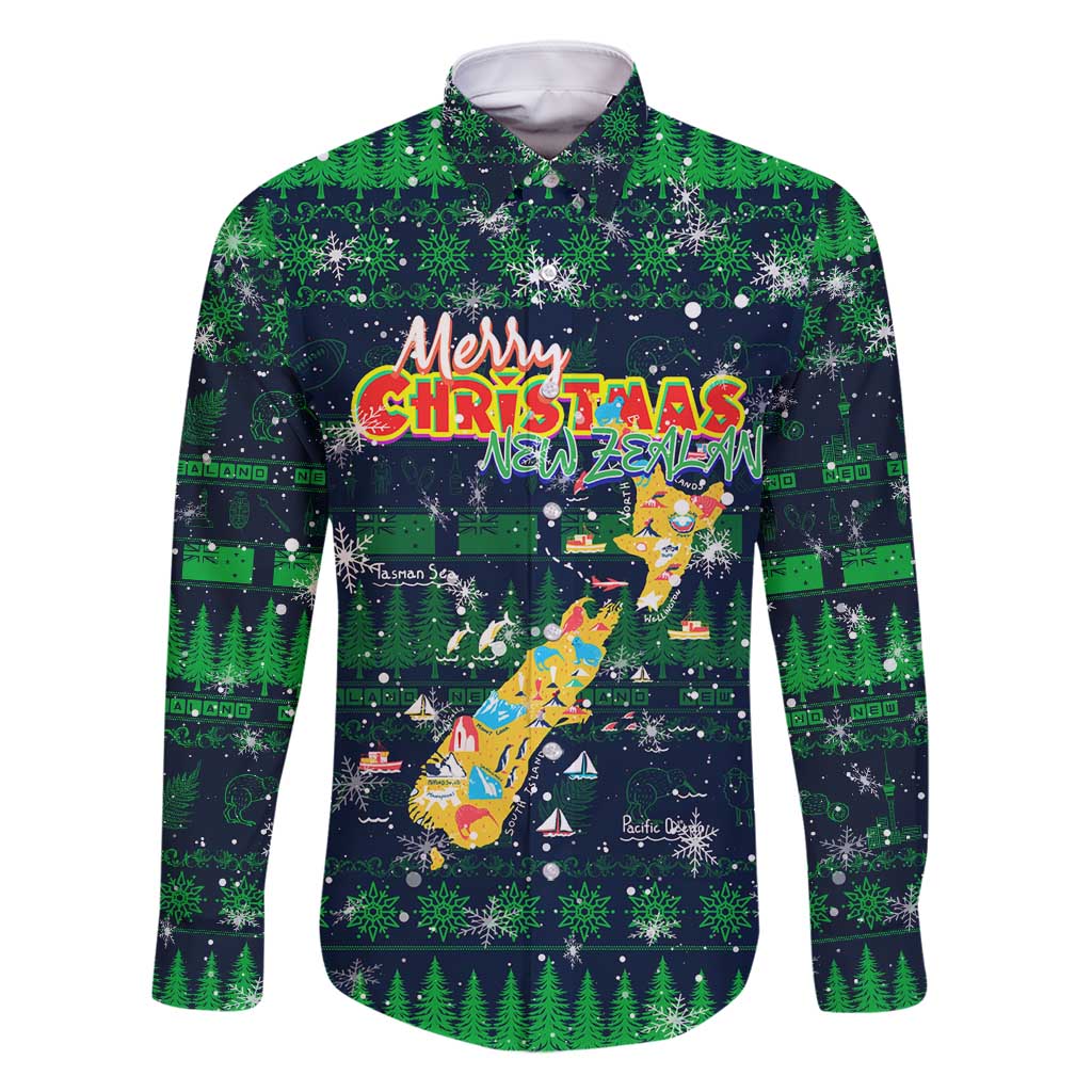 Merry Christmas New Zealand Family Matching Off Shoulder Maxi Dress and Hawaiian Shirt Xmas Travel Map - Polynesian Pride