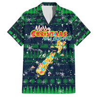 Merry Christmas New Zealand Family Matching Short Sleeve Bodycon Dress and Hawaiian Shirt Xmas Travel Map DT02 Dad's Shirt - Short Sleeve Blue - Polynesian Pride