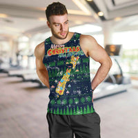 Merry Christmas New Zealand Men Tank Top Xmas Travel Map - Polynesian Pride