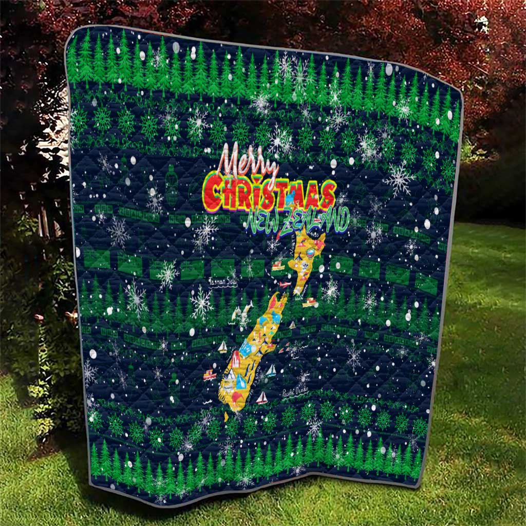 Merry Christmas New Zealand Quilt Xmas Travel Map - Polynesian Pride