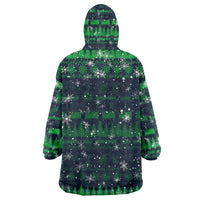 Merry Christmas New Zealand Wearable Blanket Hoodie Xmas Travel Map - Polynesian Pride