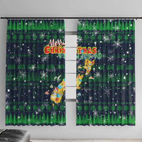 Merry Christmas New Zealand Window Curtain Xmas Travel Map - Polynesian Pride