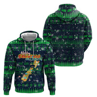 Merry Christmas New Zealand Zip Hoodie Xmas Travel Map - Polynesian Pride