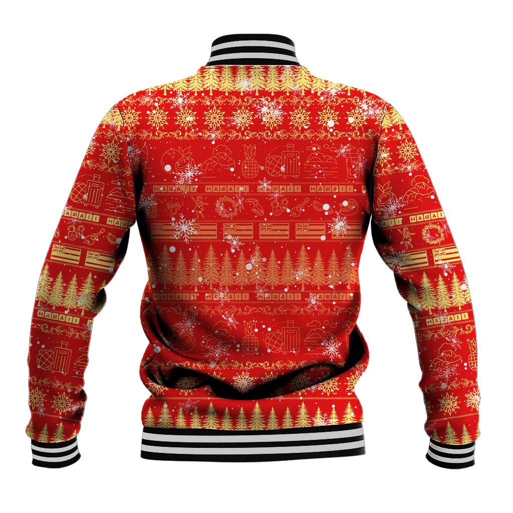 Merry Christmas Hawaii Baseball Jacket Xmas Travel Map - Polynesian Pride