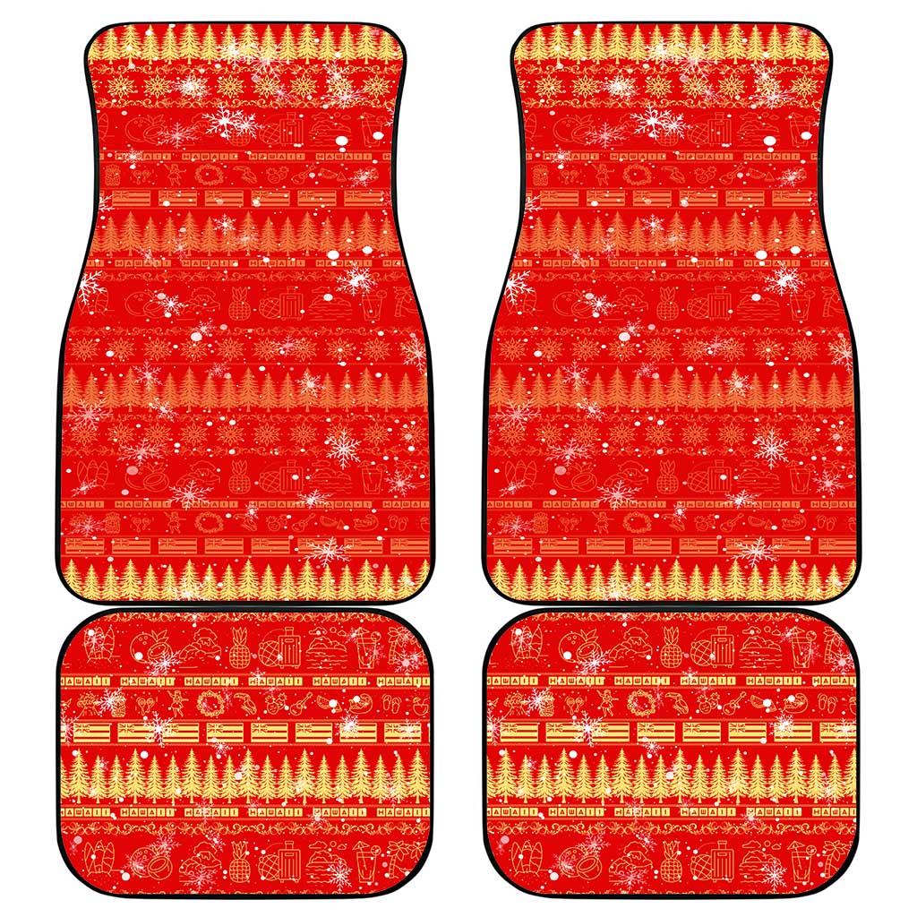 Merry Christmas Hawaii Car Mats Xmas Travel Map - Polynesian Pride