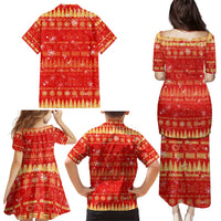 Merry Christmas Hawaii Family Matching Puletasi and Hawaiian Shirt Xmas Travel Map DT02 - Polynesian Pride