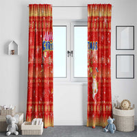 Merry Christmas Hawaii Window Curtain Xmas Travel Map - Polynesian Pride