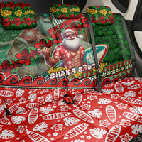 Mele Kalikimaka Shaka Santa Back Car Seat Cover Hawaiian Surf Christmas Design with Aloha Spirit - Polynesian Pride