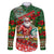 Mele Kalikimaka Shaka Santa Family Matching Long Sleeve Bodycon Dress and Hawaiian Shirt Hawaiian Surf Christmas Design with Aloha Spirit - Polynesian Pride