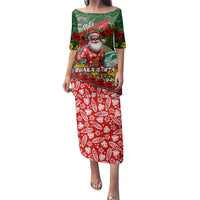 Mele Kalikimaka Shaka Santa Family Matching Puletasi and Hawaiian Shirt Hawaiian Surf Christmas Design with Aloha Spirit - Polynesian Pride