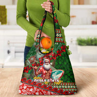 Mele Kalikimaka Shaka Santa Grocery Bag Hawaiian Surf Christmas Design with Aloha Spirit - Polynesian Pride