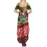 Mele Kalikimaka Shaka Santa Summer Maxi Dress Hawaiian Surf Christmas Design with Aloha Spirit - Polynesian Pride