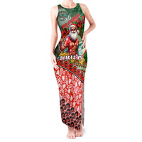 Mele Kalikimaka Shaka Santa Tank Maxi Dress Hawaiian Surf Christmas Design with Aloha Spirit - Polynesian Pride