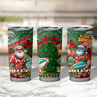 Mele Kalikimaka Shaka Santa Tumbler Cup Hawaiian Surf Christmas Design with Aloha Spirit - Polynesian Pride