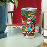 Mele Kalikimaka Shaka Santa Tumbler Cup Hawaiian Surf Christmas Design with Aloha Spirit - Polynesian Pride