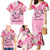 Butterfly Polynesia Breast Cancer Family Matching Mermaid Dress and Hawaiian Shirt Nobody Fights Alone Pink Out Tropical Hibiscus