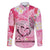 Butterfly Polynesia Breast Cancer Family Matching Mermaid Dress and Hawaiian Shirt Nobody Fights Alone Pink Out Tropical Hibiscus