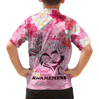 Butterfly Polynesia Breast Cancer Family Matching Summer Maxi Dress and Hawaiian Shirt Nobody Fights Alone Pink Out Tropical Hibiscus DT02 - Polynesian Pride